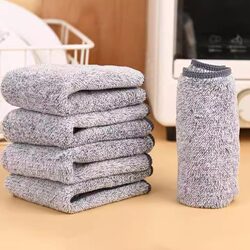 Bamboo Charcoal Fiber Kitchen Cleaning Cloth, Non-Shedding Dishwashing Cloth, Oil-Removing, Strong Water Absorption, Hygienic