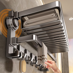 Baihan Suction Cup Towel Rack Bathroom Storage Rack No-Drill Towel Rack Bathroom Toilet Washroom Storage Hanging Rack