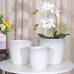 Ceramic Flower Pots for Home Use, Light Luxury, High-End Nordic Style, Simple Large Size, for Money Trees, Phalaenopsis Orchids, Green Plants, Special Clearance Sale