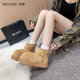 West thick-soled snow boots for women in autumn and winter genuine leather boots Northeast cotton shoes plus velvet thick short boots bread cotton boots
