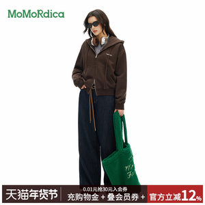 
Momordica simple casual zipper hooded sweatshirt jacket