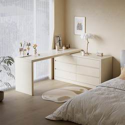 [Free Shipping to Your Home in Hong Kong] Corner Desk, Bedroom Semi-Enclosed Dressing Table, Integrated Light Luxury Modern High-End Feel L