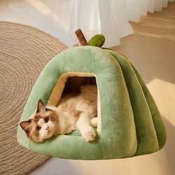 2024 New Autumn and Winter Deep Sleep Large Pumpkin Nest Warm Enclosed Universal Cat Bed Dog Bed Pet Supplies