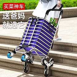 Portable shopping cart trolley Internet celebrity cart pulling goods lightweight trailer climbing stairs household trolley elderly grocery pulling cart