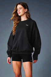 Alo-American Style Sweatshirt, Round Neck, Casual Sports, Loose Pullover Sweatshirt, Same Style for Men and Women