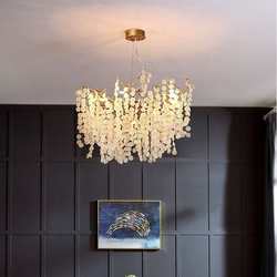 Shuguo Postmodern Light luxury Copper Money Tree Crystal Glass Living Room Chandelier French Branch Bedroom Dining Room Lighting