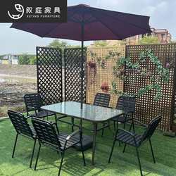 Outdoor furniture milk tea shop cafe outdoor outdoor metal tables and chairs B&B villa wrought iron chairs coffee table combination