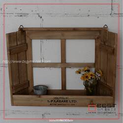 Zakka-Style Grocery Storage Rack, Solid Wood Three-Dimensional Picture Frame, Cosmetics Display Shelf, Kitchen and Bathroom Supplies Storage Cabinet