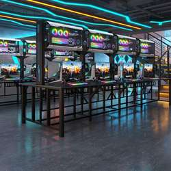 Internet cafe and cafe tables and chairs e-sports game all-in-one computer table with lock anti-theft air-cooled internet celebrity chassis table