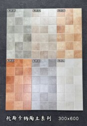 Balcony Matte Non-Slip Floor Tiles Tea Coffee Restaurant Clothing Store Tuscan 18 Plaid Wall Tiles 300X600