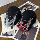 Kanye Kanye's same hat with flame baseball cap showing his face in small summer versatile baseball cap for men and women's personality hip-hop
