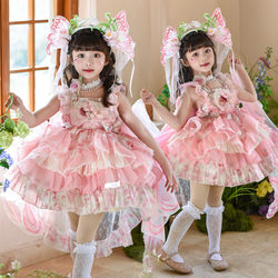 Girls' Lolita Sweet Princess Dress Summer New Style 2026 Baby Girl Fashion Birthday Dress Cake Dress