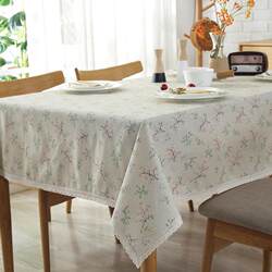 Antique small floral cotton and linen tablecloth fabric Japanese pastoral lace table decoration cloth cushion elegant and fresh coffee table cloth