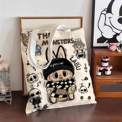 Laba Cloth Bag, Canvas Bag, Eco-Friendly Shopping Bag, Large Capacity College Student Bag, Cartoon Cute Tote Bag, Commuting Bag