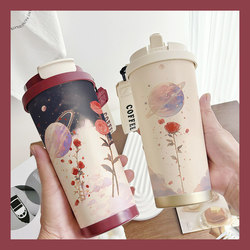 Little Prince Rose Couple Thermos Cup Large Capacity 316 Stainless Steel Coffee Double Drinking Cup Gift Student Cup
