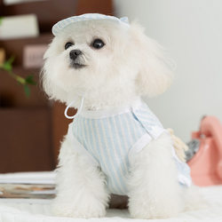 25 years new dog clothes spring and summer simple striped dog vest Teddy Bichon small dog pet clothing