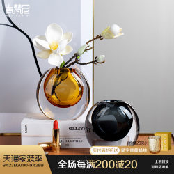 Light luxury glass vase ornaments, living room flower arrangements, modern and simple glass flower vessels, model room, entrance table decorations