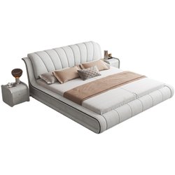 New leather bed modern and simple 1.8m master bedroom high-end atmosphere 1.5 storage soft package technology fabric bed