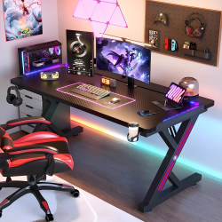 E-sports table desktop computer table S3 Internet celebrity gaming table and chair set home solid wood office desk carbon fiber table