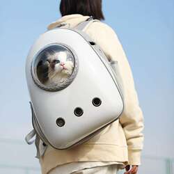 Cat Carrier Space Capsule Portable Bag for Outings, Cat and Dog Backpack, Pet Travel Crate, Double-Shoulder Dog Bag, Travel Crate for Cats