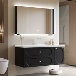 Oppein Bathroom Cabinet Set French Retro Style Bathroom Ceramic Integrated Basin Bathroom Cabinet Washbasin Cabinet