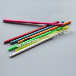In-Stock Pp New Material Plastic Chopstick-Shaped Handle Flat-Shaped Advertising Fan Handle Can Be Customized in Size