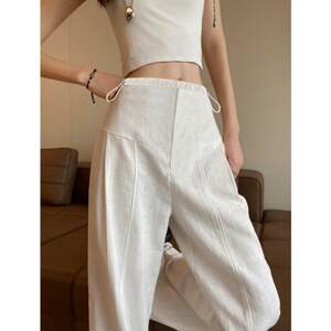 
Maternity pants, thin summer outer wear, cotton and linen wide-leg pants, spring and summer wear, large size leggings, spring style that do not stretch belly during pregnancy
