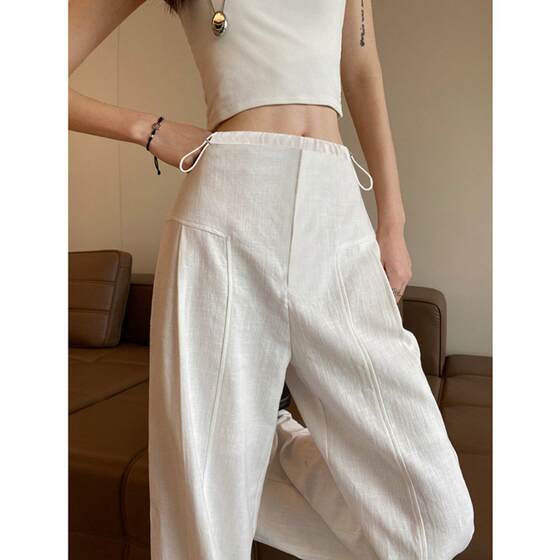 
Maternity pants, thin summer outer wear, cotton and linen wide-leg pants, spring and summer wear, large size leggings, spring style that do not stretch belly during pregnancy