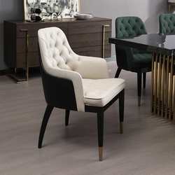 Light luxury modern simple fashion dining table and chair leisure chair restaurant cafe leather fabric chair home solid wood dining chair