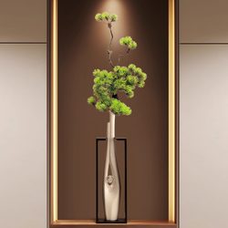 Entrance Screen, Ceramic Vase Ornaments, Living Room Flower Arrangement, Green Plants, Slender Wall Niche, Tv Cabinet, High-End Decorations