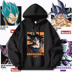 Dragon Ball Anime Collaboration Hoodie for Men, Autumn and Winter Two-Dimensional Clothing Featuring Son Goku and Vegeta, Merchandise Jacket