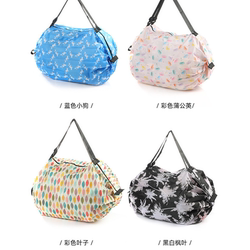 Cross-Border New Japanese-Style Accordion Pleated Bag Large Portable Foldable Shopping Bag Nylon Eco-Friendly Bag Zipper Shoulder Bag