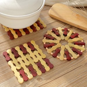 Household Bamboo Insulation Mat Large Set Sandpot Mat Anti scalding Table Mat Meal Mat Bowl Mat Plate Mat High Temperature Resistant