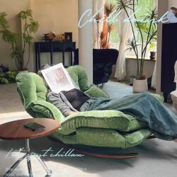 Rocking Chair, Adult Folding Sofa Chair, Lazy Sofa, Reclining Sofa for Sleeping, Balcony Living Room Single Sofa Chair, Nap Lounge Chair