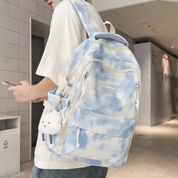School Bag for Boys, Junior High School Students, Male Students' Backpack, Blue High-Looking, Large-Capacity Shoulder Bag, Youth Men's Backpack