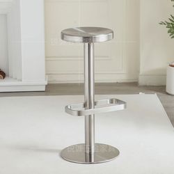 Industrial style bar stainless steel bar stool cafe rotating round stool lift high stool metal bar chair