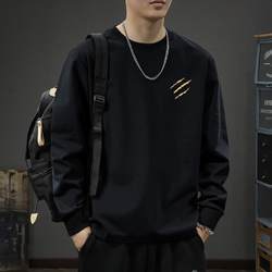 Jianmuji 260g Pure Cotton Heavyweight Xinjiang Cotton Long-Sleeve T-Shirt for Men, Autumn and Winter Loose Fit Trendy Brand Crew Neck Top Base Shirt