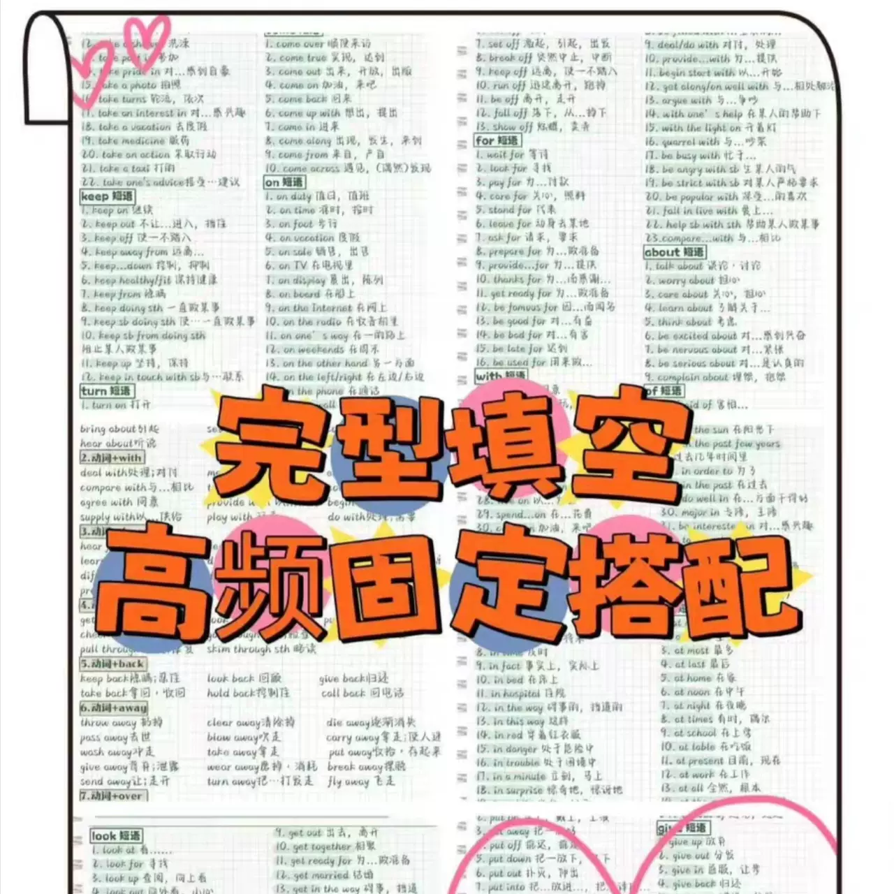 英语完型填空高频固定搭配全汇总电子版