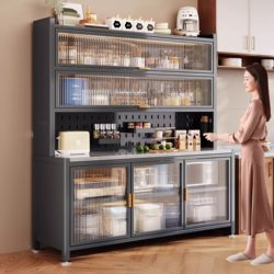 Kitchen Storage Rack, Sideboard, Floor-Standing Cupboard, Oven, Microwave, Pots, Appliances, Multi-Functional Multi-Layer Storage Rack