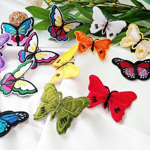 
Colorful embroidery Velcro hand-sewn butterfly cloth down jacket jeans repair patch DIY clothing accessories