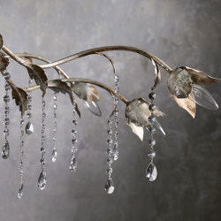 American country iron light luxury chandelier European style living room branches creative bedroom art restaurant crystal LED lamps