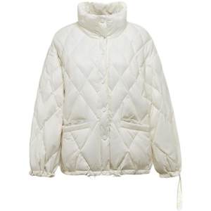 
New autumn and winter white duck down stand collar loose diamond light and warm short women's down jacket