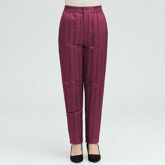 
2024 Women's Down Pants Women's Liner with Warm Pants Mom's Winter Inner Slim Fit Large Size Lightweight Cotton Pants