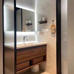 New Peach Wood Color Bathroom Cabinet Ceramic Integrated Basin Wash Basin Bathroom Washbasin Washbasin Cabinet Combination Set