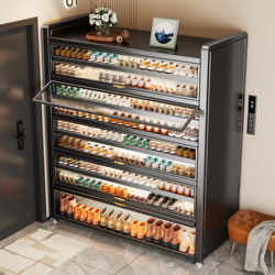 Steel Shoe Cabinet for Home Use, Wall-Mounted, Multi-Layer Storage Cabinet, Large Capacity, Floor-Standing, Dust-Proof Shoe Rack for Entryway