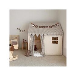 Children's Tent Indoor Small House for Sleeping Nordic Plaid Playhouse Home Kindergarten Parent-Child Room for Boys and Girls