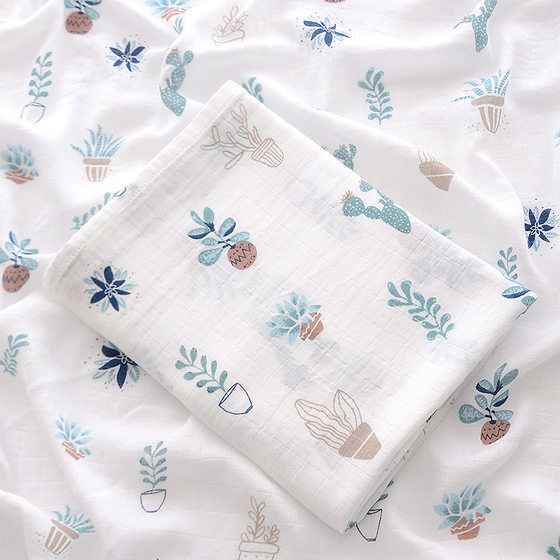 Baby single-layer bamboo cotton gauze blanket newborn baby swag summer children's bath towel ultra-thin bag single when going out windproof