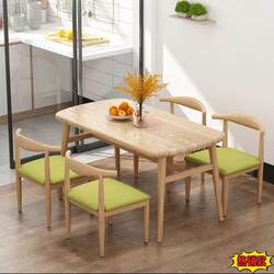 Modern simple dining table, dining table and chair combination small apartment home chair modern milk tea coffee shop rectangular table