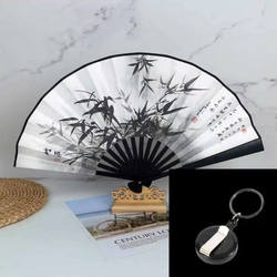 Flying Fan Retractable Buckle [Free Fan] Automatic Rebound Retractable Keychain Rotating Flying Fan Prop Mini Portable