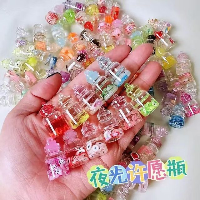 Luminous glass Ala bottle mini wishing bottle ultra small drift bottle diy jewelry accessories pendant small bottle accessories